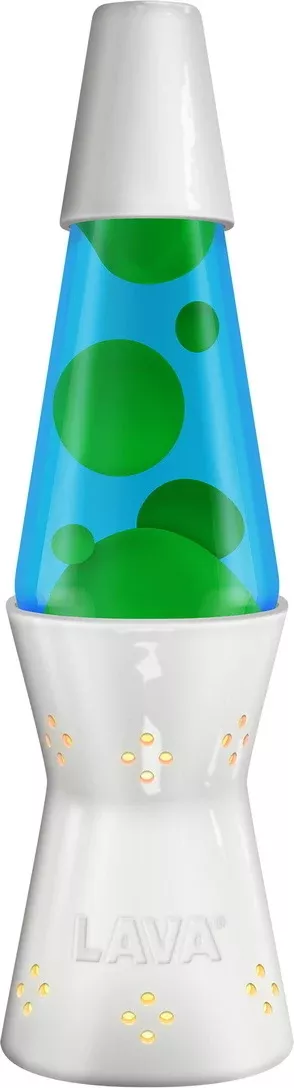 11.5" LAVA CANDLE LAMP GLOSS WT/YL/BL