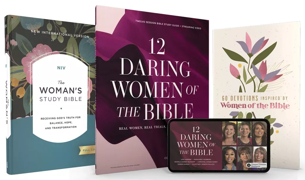 12 Daring Women of the Bible Study Guide + Devotional + Bible Premium Bundle