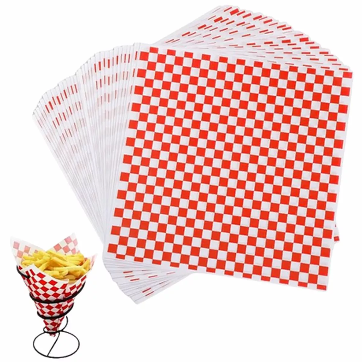 12″ x 12″ Red Checker Wax Paper