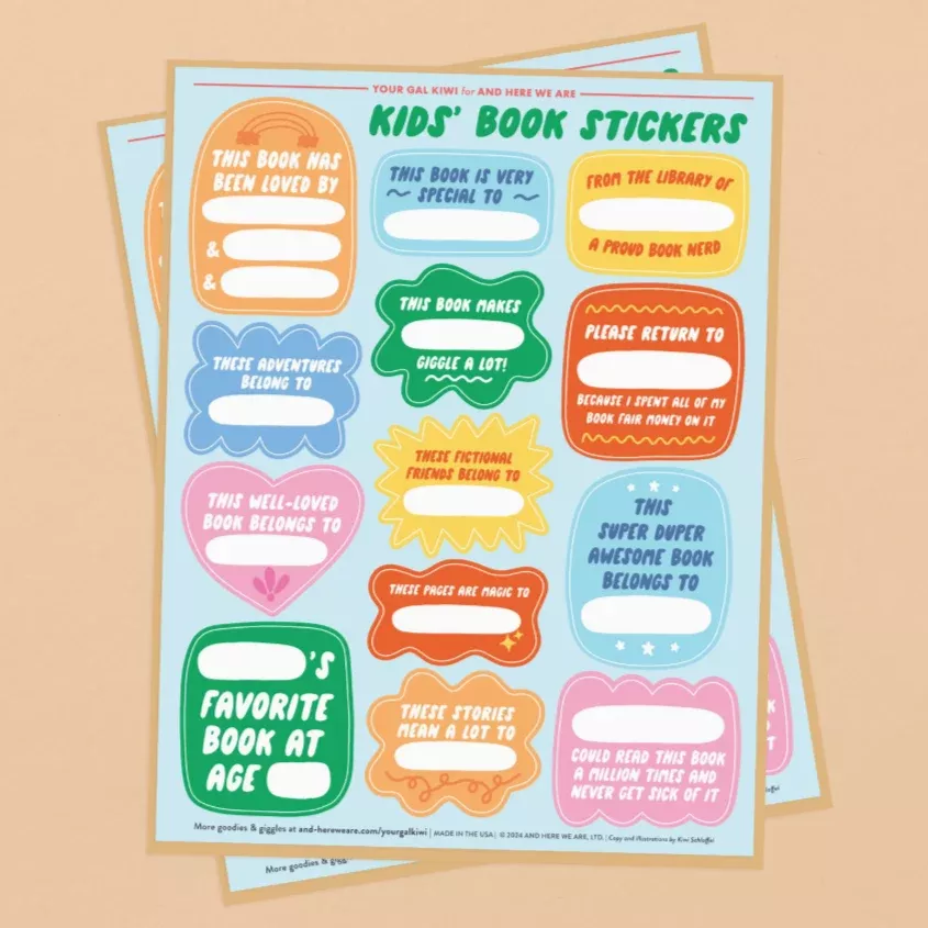 Book Plate Sticker Sheet for Kids
