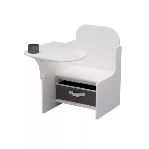 My Size Chair Desk and Storage Bin - White