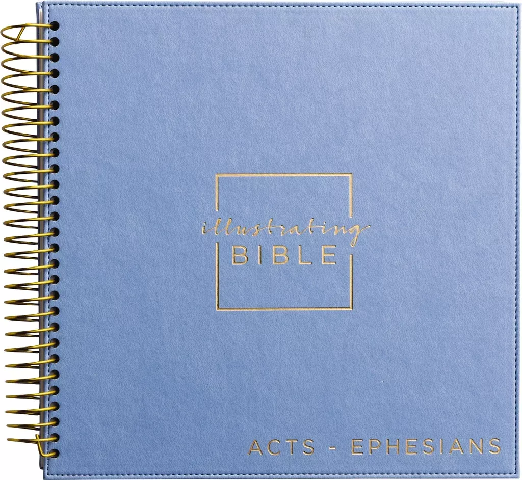 NIV, Spiral-bound Illustrating Bible: Acts – Ephesians, Leathersoft Spiral, Blue