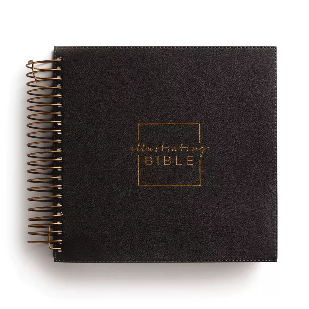 NIV, Spiral-bound Illustrating Bible, Leathersoft Spiral, Dark Gray