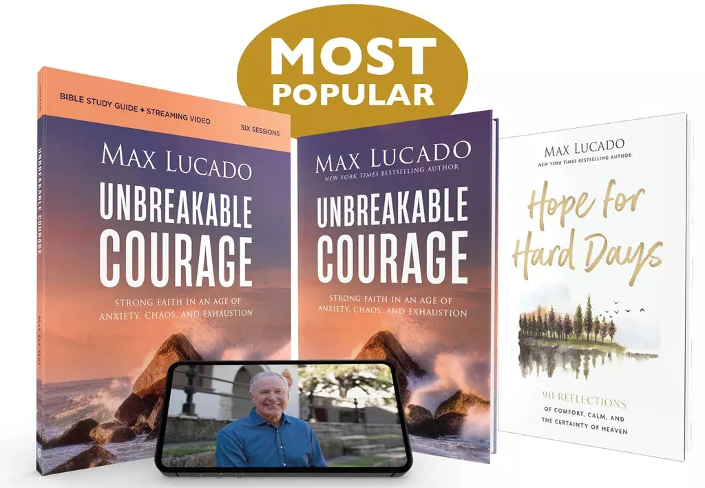 Unbreakable CourageStudy Guide + Book + Hope for Hard Days Devotional Premium Bundle