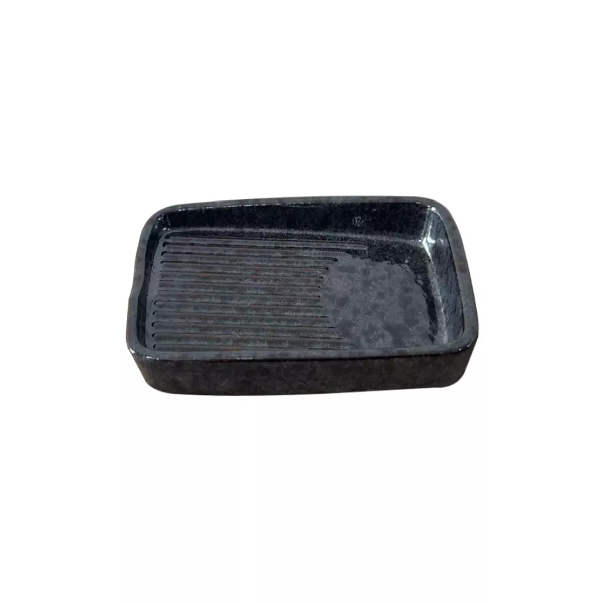 Yuzu Tenmoku Sashimi Soy Sauce Square Plate 9cm x 6cm x 2cm